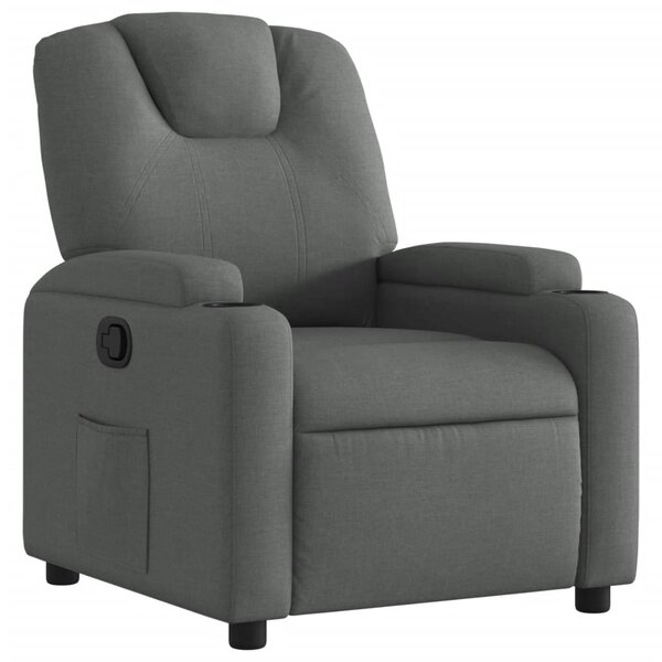 vidaXL Fauteuil inclinable en tissu gris foncé