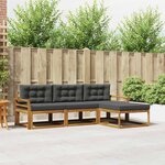 vidaXL Ensemble de canapés d'extérieur 4 Pièces Naturel et Anthracite