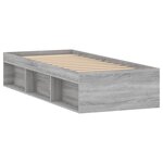 vidaXL Cadre de lit sonoma gris 75x190 cm petit simple