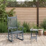 vidaXL Chaise à bascule avec table pliable gris bois massif peuplier