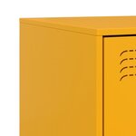 vidaXL Table de chevet jaune moutarde 34 5x39x62 cm acier