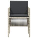 vidaXL Chaises de jardin avec coussins lot de 4 gris clair poly rotin
