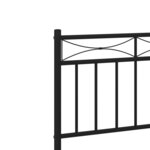 vidaXL Cadre de lit métal sans matelas et tête de lit noir 160x200 cm
