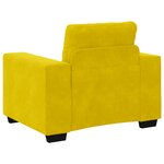 Ensemble de canapé 3 pièces avec coussins en velours jaune