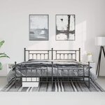 vidaXL Cadre de lit métal sans matelas avec pied de lit noir 183x213cm