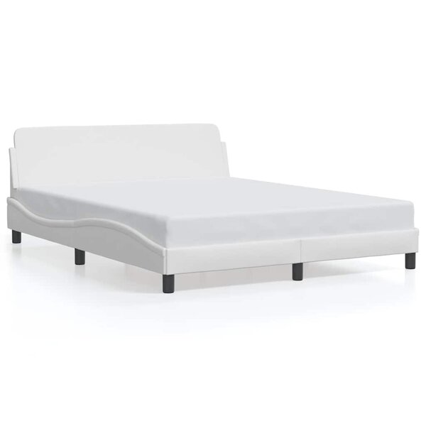 vidaXL Cadre de lit Dover blanc 160x200 cm similicuir