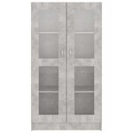 vidaXL Armoire à vitrine Gris béton 82 5x30 5x150 cm Bois d'ingénierie