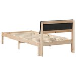 vidaXL Cadre de lit Marron et noir 90 x 190 cm Bois massif en pin