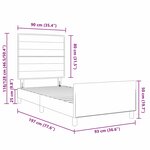 vidaXL Cadre de lit avec tête de lit Taupe 90 x 190 cm tissu