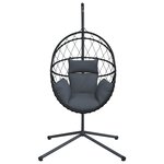 vidaXL Chaise suspendue en forme d'œuf avec support anthracite