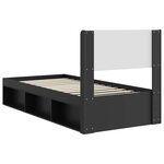 vidaXL Cadre de lit avec rangement et tête de lit Noir 75 x 190 cm