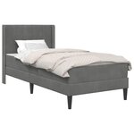 vidaXL Cadre de lit avec matelas Gris foncé 100 x 200 cm Velours
