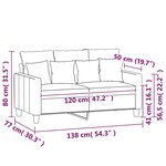 vidaXL Canapé à 2 places Crème 120 cm Velours