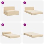 vidaXL Canapé-lit pliable Crème 100 x 80 x 60 cm Tissu