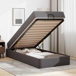 vidaXL Cadre de lit avec matelas Gris 90 x 200 cm Faux cuir