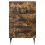 vidaXL Cabinet de chevet avec tiroir Chêne fumé 43 x 41 x 66 5 cm