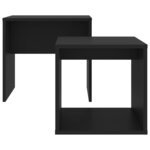 vidaXL Ensemble de table basse Noir 48x30x45 cm Bois d'ingénierie