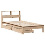 vidaXL Lit bibliothèque sans matelas 75x190 cm bois de pin massif