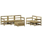 vidaXL Salon de jardin 6 Pièces bois de pin imprégné