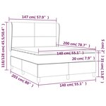 vidaXL Sommier à lattes de lit avec matelas Gris clair 140x200cm Tissu