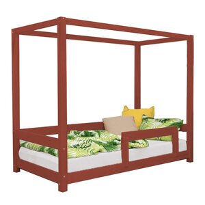 Lit cabane enfant BUNKY 90 x 160 rouge brique