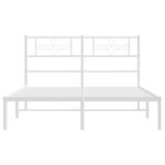 vidaXL Cadre de lit métal sans matelas et tête de lit blanc 140x190 cm
