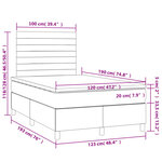 vidaXL Sommier à lattes de lit avec matelas taupe 120x190 cm tissu