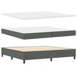 vidaXL Lit à ressorts avec matelas gris foncé 200x200 cm tissu