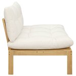 vidaXL Unité de canapé du milieu Acacia Clair et Blanc Crème