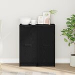 vidaXL Buffets 2 Pièces en Chêne Noir  30x30x70 cm  Fabriqué en Bois d'Ingénierie