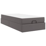 vidaXL Cadre de lit avec matelas Gris 90 x 200 cm Faux cuir
