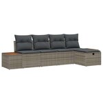 vidaXL Ensemble de canapé de jardin 5 Pièces Gris Poly rotin
