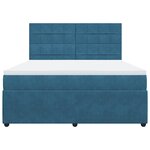 vidaXL Sommier à lattes de lit et matelas bleu 180x200 cm velours