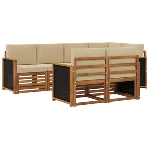 vidaXL Ensemble de canapés d'extérieur 6 pc Naturel