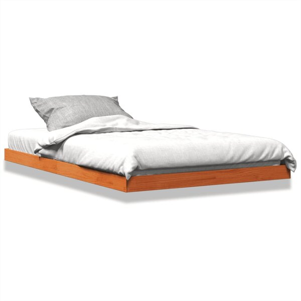 vidaXL Cadre de lit cire marron 120x190 cm bois de pin massif