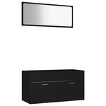vidaXL Ensemble de meubles de salle de bain 2 Pièces noir bois ingénierie