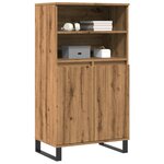 vidaXL Buffet haut chêne artisanal 60x36x110 cm bois d'ingénierie