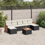 vidaXL Salon de jardin 8 Pièces avec coussins noir résine tressée