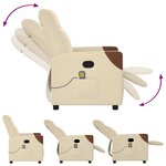 vidaXL Fauteuil de massage inclinable Crème Tissu