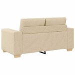 vidaXL Ensemble de Canapés avec coussin 3 Pièces Crème tissu