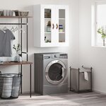 vidaXL Armoire murale blanc brillant 69 5x34x90 cm