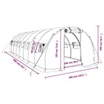 vidaXL Serre avec cadre en acier blanc 24 m² 8x3x2 m