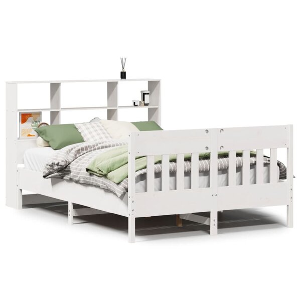 vidaXL Cadre de lit sans matelas blanc 140x200 cm bois de pin massif