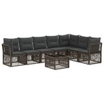 vidaXL Ensemble de canapé de jardin 8 Pièces Gris polyrotin