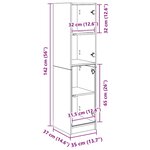 vidaXL Haut Armoire Bois Ancien 35 x 37 x 142 cm Bois d'ingénierie