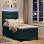 vidaXL Lit à Ressorts avec Matelas LED Vert 100 x 200 cm Velours