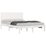 vidaXL Cadre de lit sans matelas blanc 200x200 cm bois massif de pin