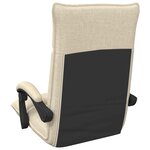 vidaXL Fauteuil de sol ajustable Crème Tissu