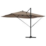 vidaXL Parasol Cantilever Roma avec LED Taupe 352x251x265 cm Aluminium