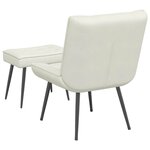 vidaXL Chaise de relaxation avec tabouret crème velours